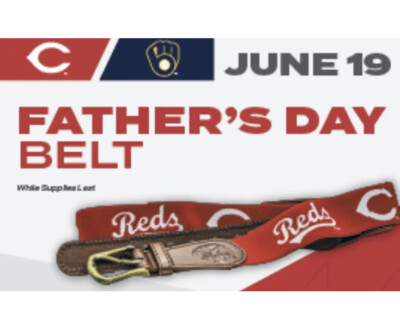 2022 Cincinnati Reds Father s Day Belt NEW SGA