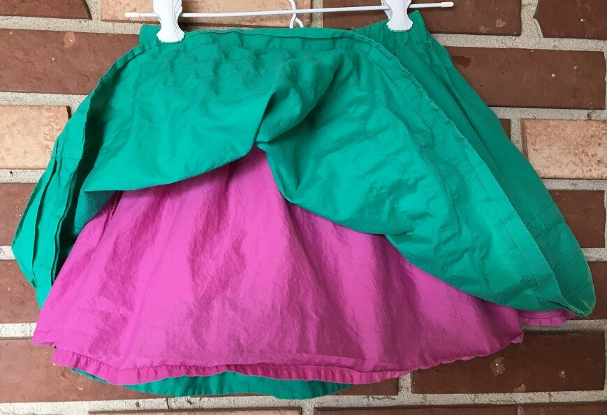 Mini Boden Girls 7 8 Green Purple Lined Twirl Woven Skirt Elastic Waist
