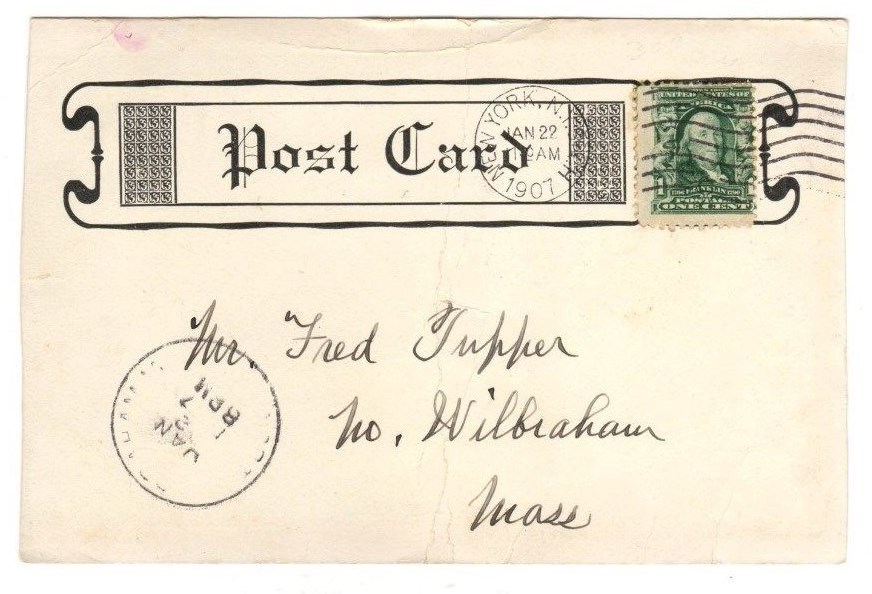 1907 Shur-Fire Spark Plug Advertising Postcard (1907 Madison Square Auto Show)