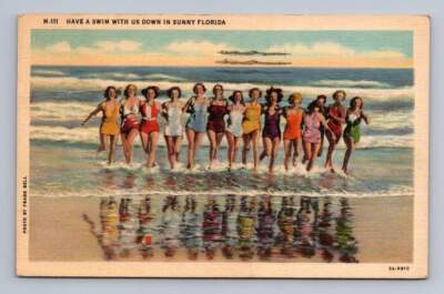 Bathing Girls Splashing Around Florida Beach ''Have a Swim'' ST. PETERSBURG 1939