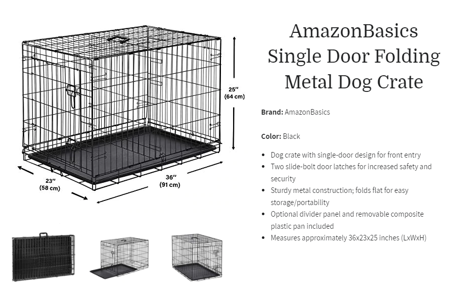Amazonbasics Folding Metal Dog Crate Petcarrier