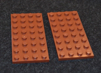 (2) 4x8 Reddish Brown Standard Base Plate Bricks ~ Lego NEW P arts ~