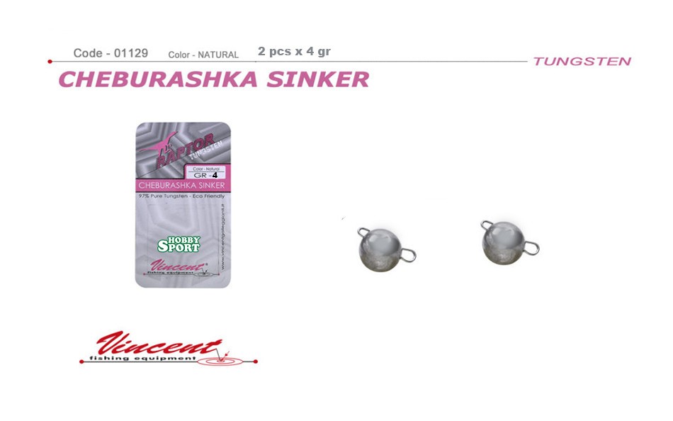 CHEBURASHKA TUNGSTENO JIG HEAD 4 GR  RAPTOR CONF. 2 PZ  INTERCAMBIABILE