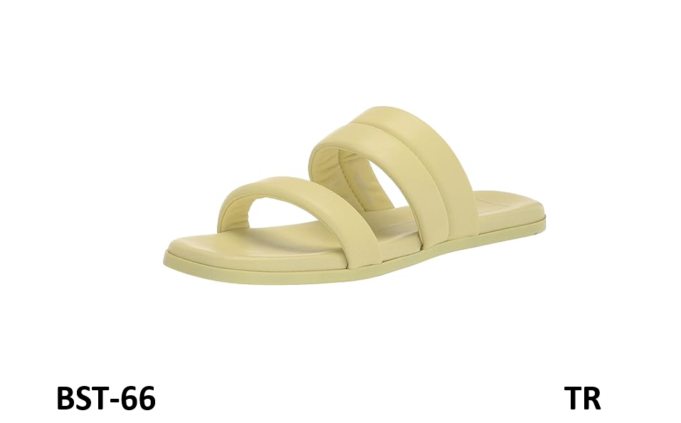 Dolce Vita Women's Adore Flat Sandal,Super Comfortable, Lemon Cream Leather, 6.5