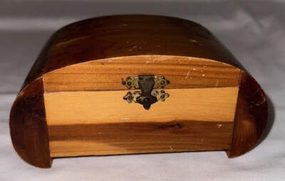 Cedar Wood Trinket Box Mini Chest Marked Home of Bob Burns Van Buren, Arkansas