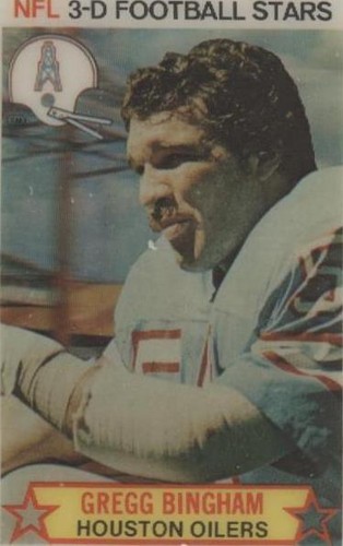 1980 Stop 'n Go NFL 3-D Football Stars Gregg Bingham #9