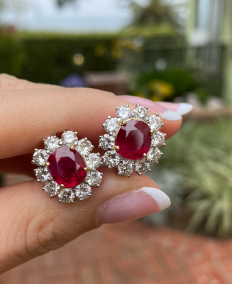 Certified ruby earrings deals
