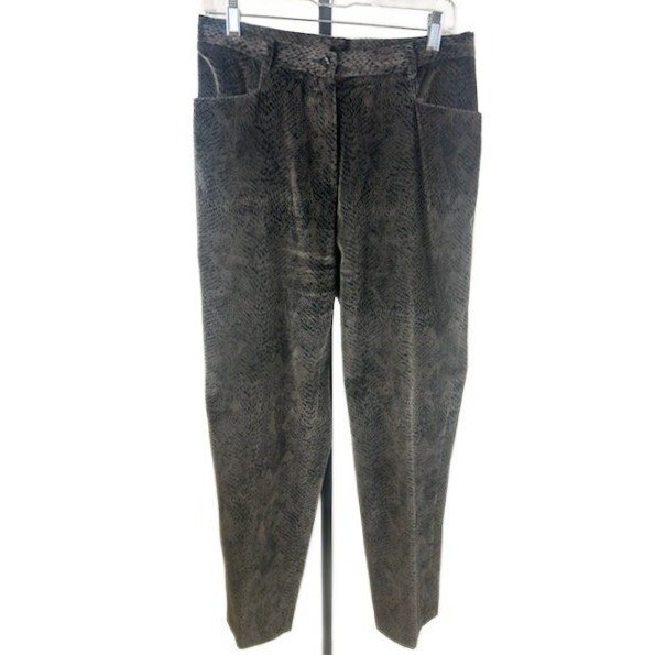 J McLaughlin Pants Women's Size 12 Green Velvet Snake Print