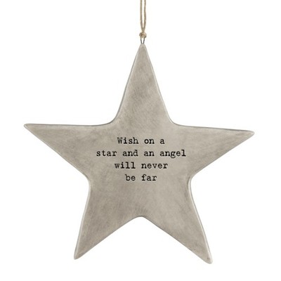 East of India Porcelain STAR Hanger  Inspirational Home Decor Gift