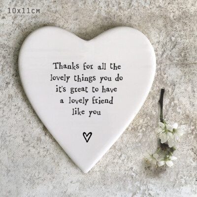 Coaster porcelain  keepsake gift present with sentimental quote East of India