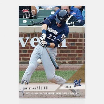 2018 TOPPS NOW #825 CHRISTIAN YELICH 1ST BATTING CHAMPION IN FRANCHISE HISTORY