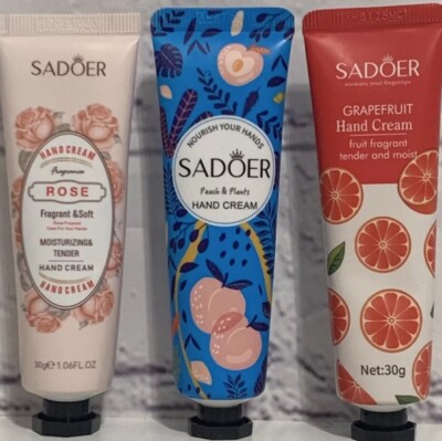 Sadoer 3 Pack Mixed Scents Rose Peach Grapefruit Hand Cream 30g Sealed New