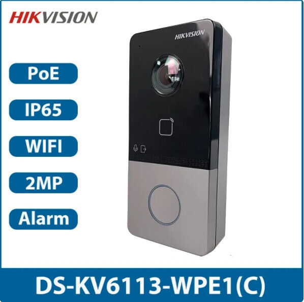 Hikvision WiFi DS-KV6113-WPE1(C) Intercom Smart Doorbell Video Camera Door Bell