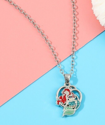 The Little Mermaid Ariel Pendant and Chain Gift Jewellery Child Present Necklace