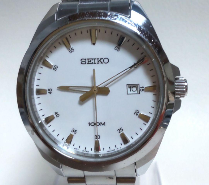SEIKO Men's Quartz Watch 6N42-00H0 White Dial Silver Stainless