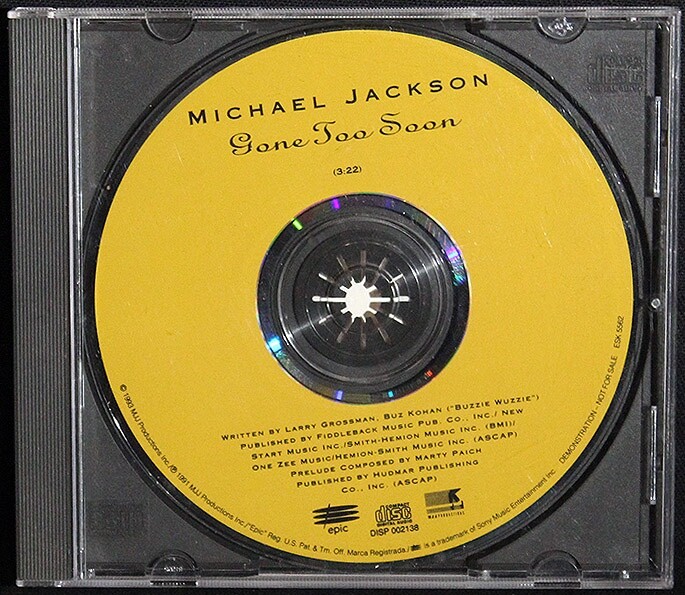 Michael Jackson-Gone Too Soon-Epic ESK 5562-Vintage 1993 DJ