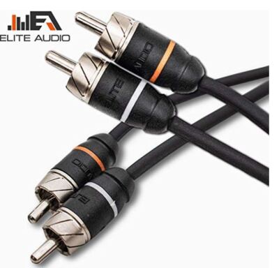Elite Audio Premium 100% OFC Copper RCA Interconnects 2Ch 3ft Noise Reducing RCA