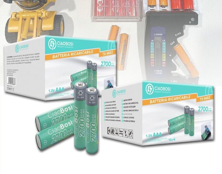 Set 24 Pile Batterie Ministilo AAA Ricaricabili 2700mah Ni-mh 1.2v Tx-9683 linq