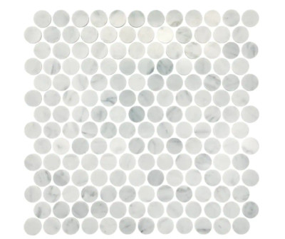 Daltile Stone Decorative Accents Marble 12'' x 12'' Stone Penny Round Mosiac Tile