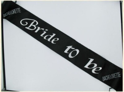 Ultimately Fun Bride 2b Sash Black W/CLEAR Stones for Bachelorette Party, New