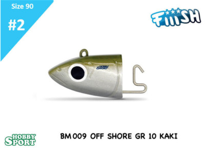 BLACK MINNOW FIIISH SIZE 2 BM 009 KAKI TESTINE 10 GR OFF SHORE 90 MM  2 PEZZI