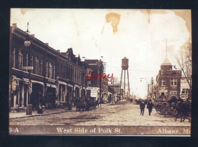 REAL PHOTO ALBANY MISSOURI DOWNTOWN POLK STREET SCENE MO. POSTCARD COPY