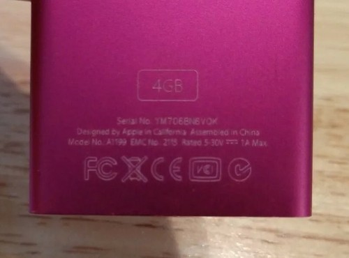 Apple iPod Nano A1199 4GB- Pink -Parts Repair