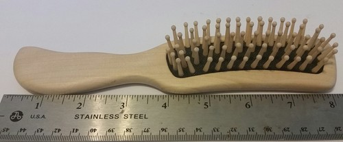 Wooden Hair Brush Wood bristles Russian Birch Bark Rose Flower Comb No static