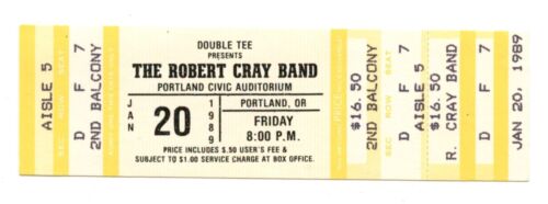 Robert Cray Band Vintage Ticket 1989 Jan 2 Portland Civic Auditorium