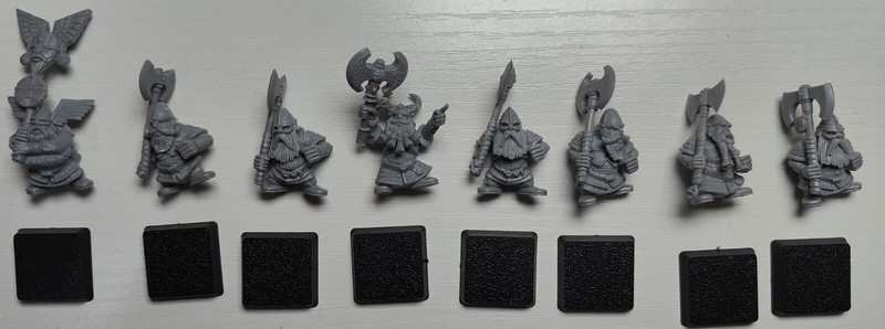 8 Guerriers Nains /8 Dwarf Fighters Warhammer Classic Aos 