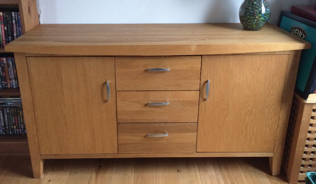 Solid oak wooden sideboard storage dining room living