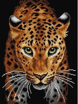 ''Leopard'' Printed Canvas for Cross Stitch Tapestry Gobelin Embroidery 3210