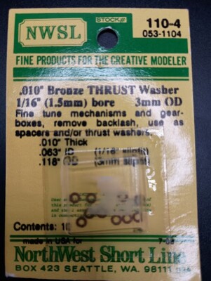 NWSL NORTHWEST SHORT LINE 110-4 BRONZE THRUST WASHERS (10)  .010''