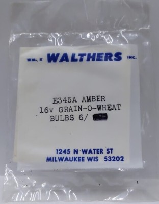 Walthers E345A Amber 16v Grain-O-Wheat Bulbs (Pack of 6)