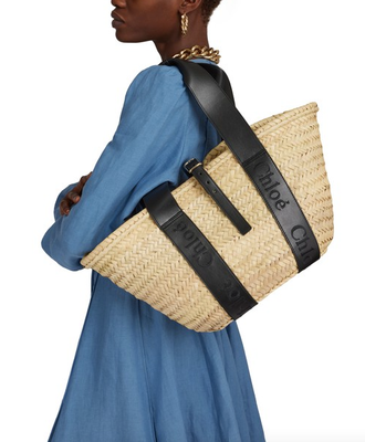 Chloe straw beach bag cheap