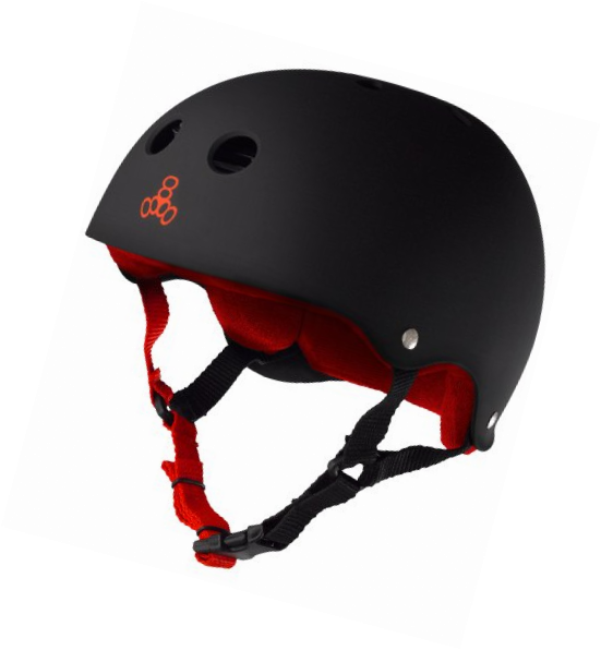 Triple 8 Sweatsaver Liner Skateboarding Helmet, Black Rubber
