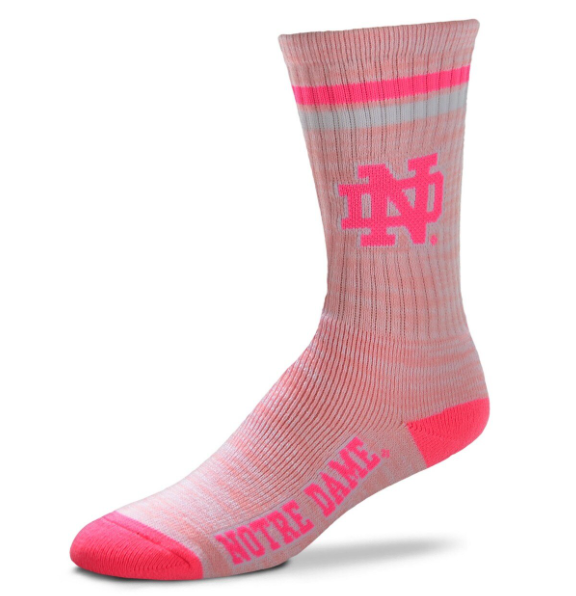 Notre Dame Fighting Irish Pretty in Pink Ladies Deuce Crew Socks