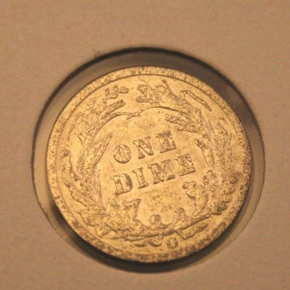 1903 O Barber Dime 10 Cents VG Very Good Repunched 3
