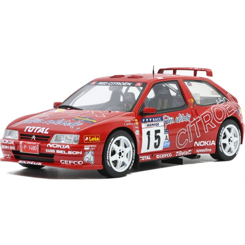 RALLY CAR コレクション SS.19 CITROEN AUTOart OTTO 1:18 Scale Citroen ZX Kit Car Red #15 J.Puras Catalunya