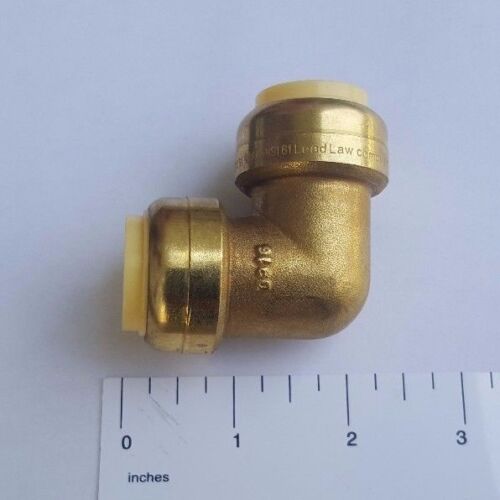10 PIECES 3/4" X 3/4" SHARKBITE STYLE PUSH FIT ELBOWS FITTINGS - LEAD FREE BRASS