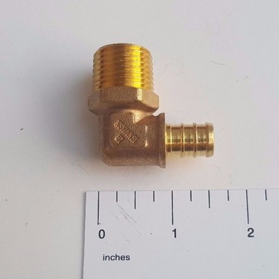 5 PIECES 1/2'' PEX X 1/2'' MALE NPT ELBOW BRASS CRIMP FITTINGS (LEAD-FREE) NSF