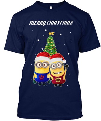 Merry Christmas Minions Funny T-Shirt Made in the USA Size S to 5XL