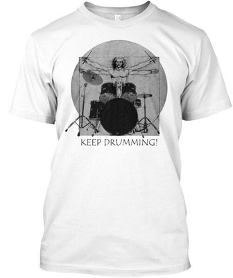 Keep Drumming Davinci T-Shirt Made in the USA Size S to 5XL
