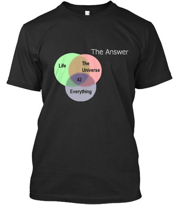 The Answer T-Shirt Made in the USA Size S to 5XL