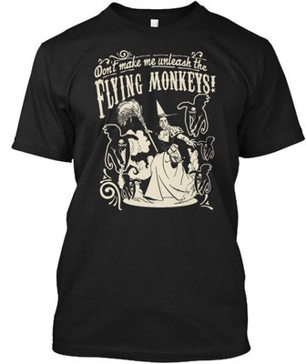 Woz Wicked Witch And Flying Monkeys T-Shirt Made in the USA Size S to 5XL