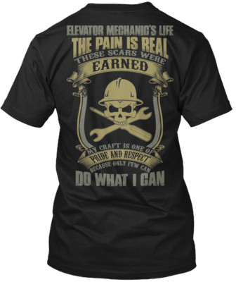 Elevator Mechanic's Life T-Shirt Made in the USA Size S to 5XL