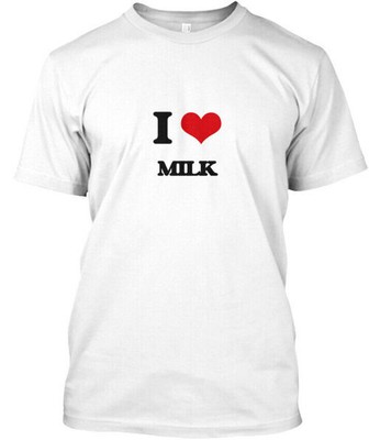 Easy-care I Love Milk T-Shirt Made in the USA Size S to 5XL