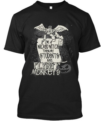 Teacher Halloween Flying Monkeys Tee T-shirt Made in the USA Size S to 5XL