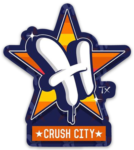 Houston Astros H Logo Star Background Crush City & Graffiti Scene  Die-cut MAGNET