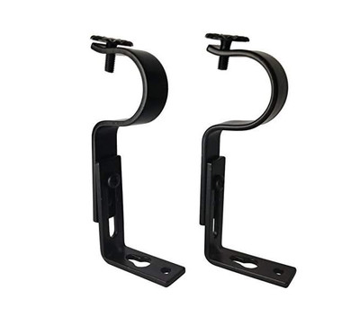 Adjustable Black Curtain Rod Brackets - Set of 2 - Versatile and Durable